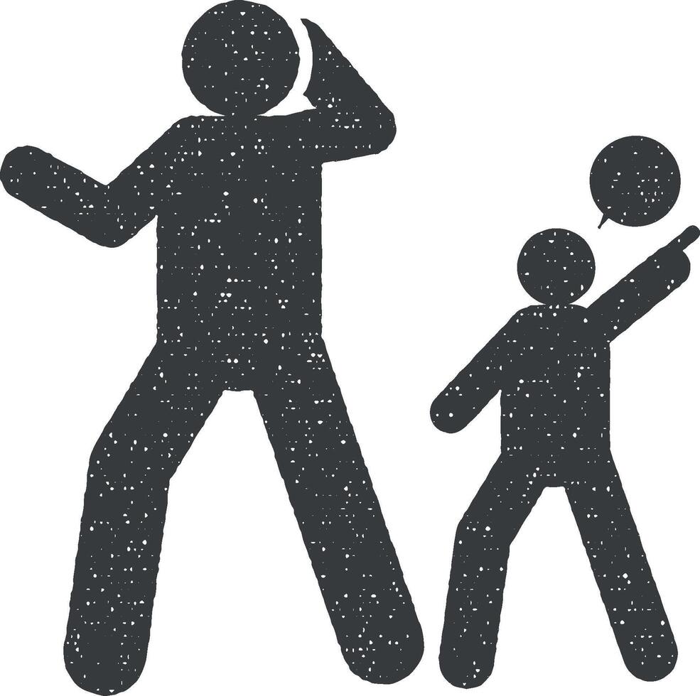 Child, goal, idea, motivate, positive icon vector illustration in stamp style