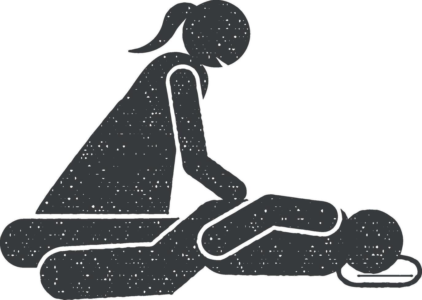 Care rest reassure icon vector illustration in stamp style