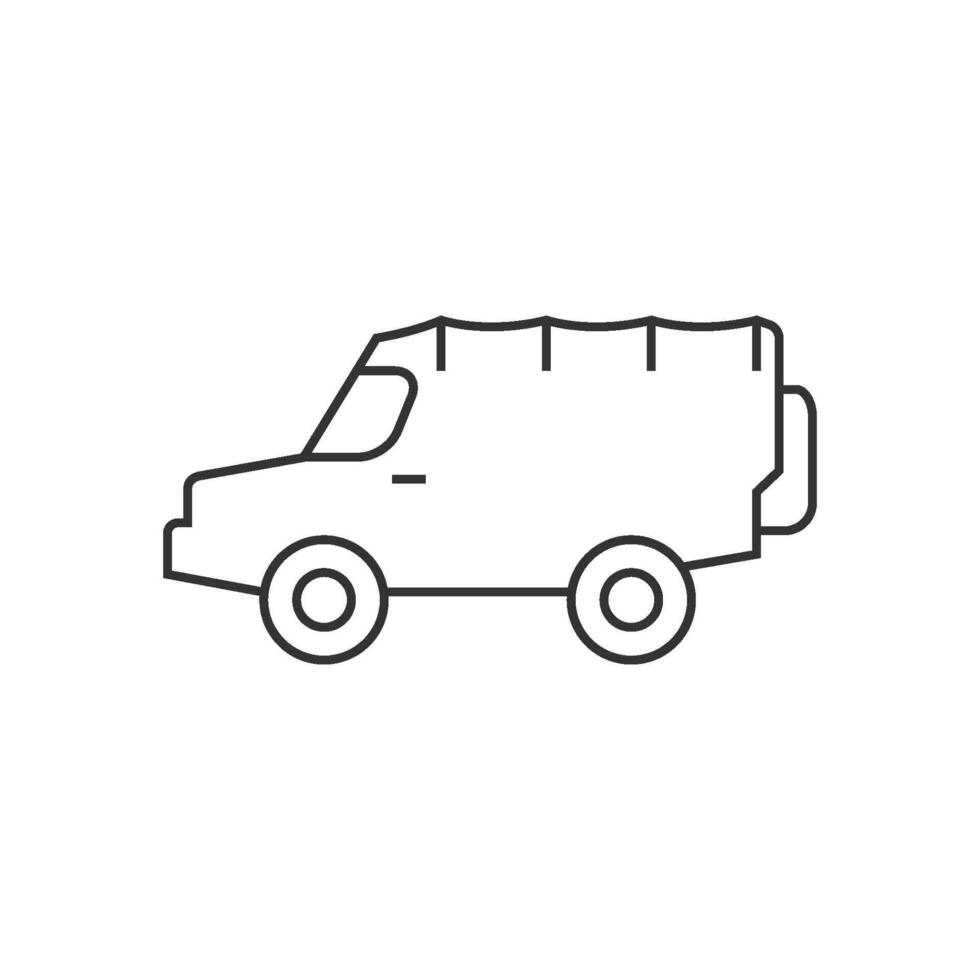 Offroad car icon in thin outline style vector