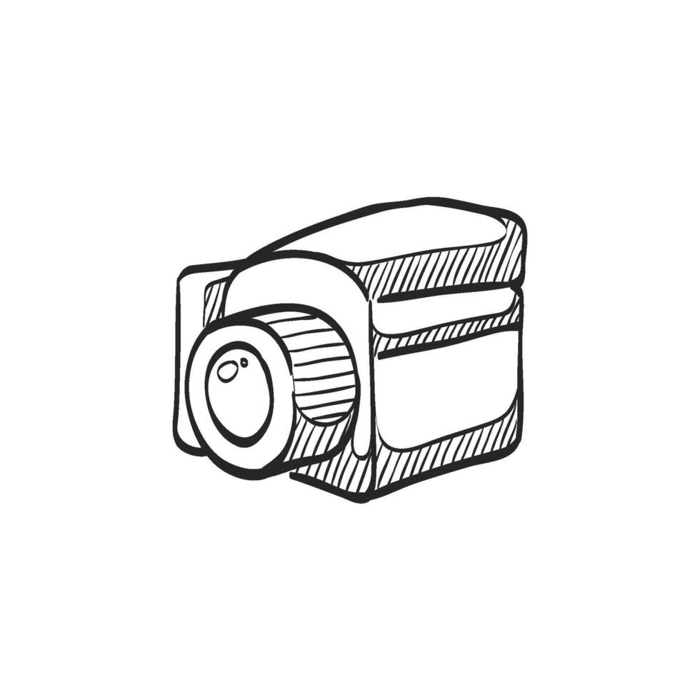 Hand drawn sketch icon camera vector