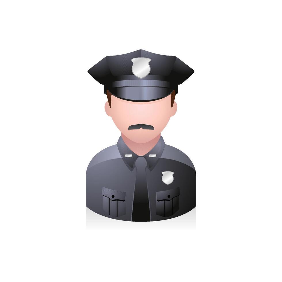 Police officer avatar icon in colors. vector