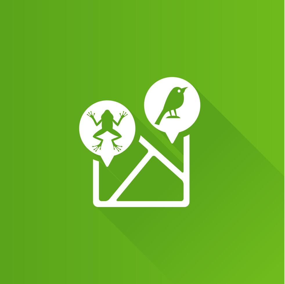Zoo map flat color icon long shadow vector illustration