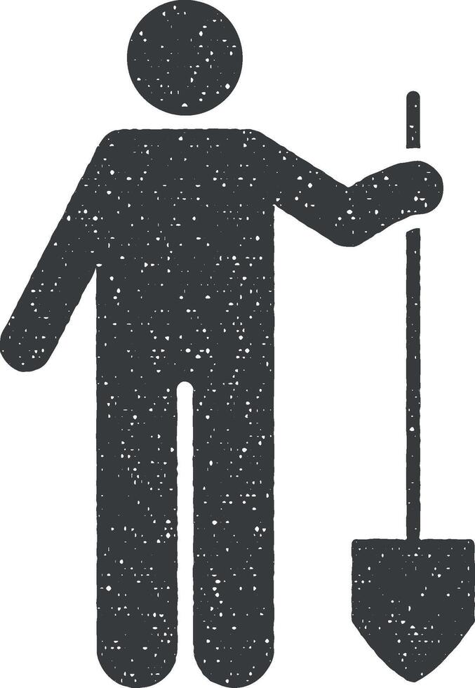 Community park spade tool icon vector illustration in stamp style