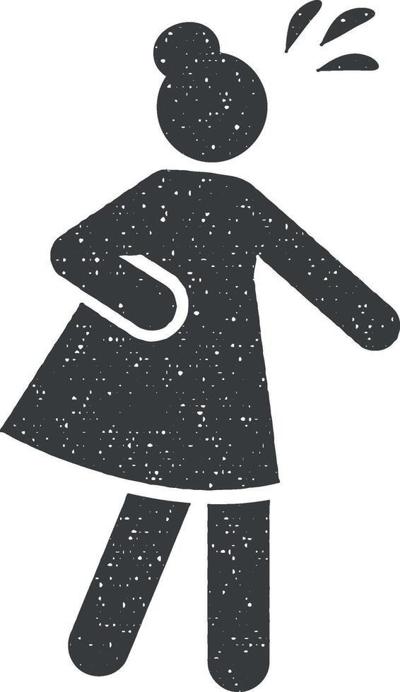 Ache, body, pain icon vector illustration in stamp style