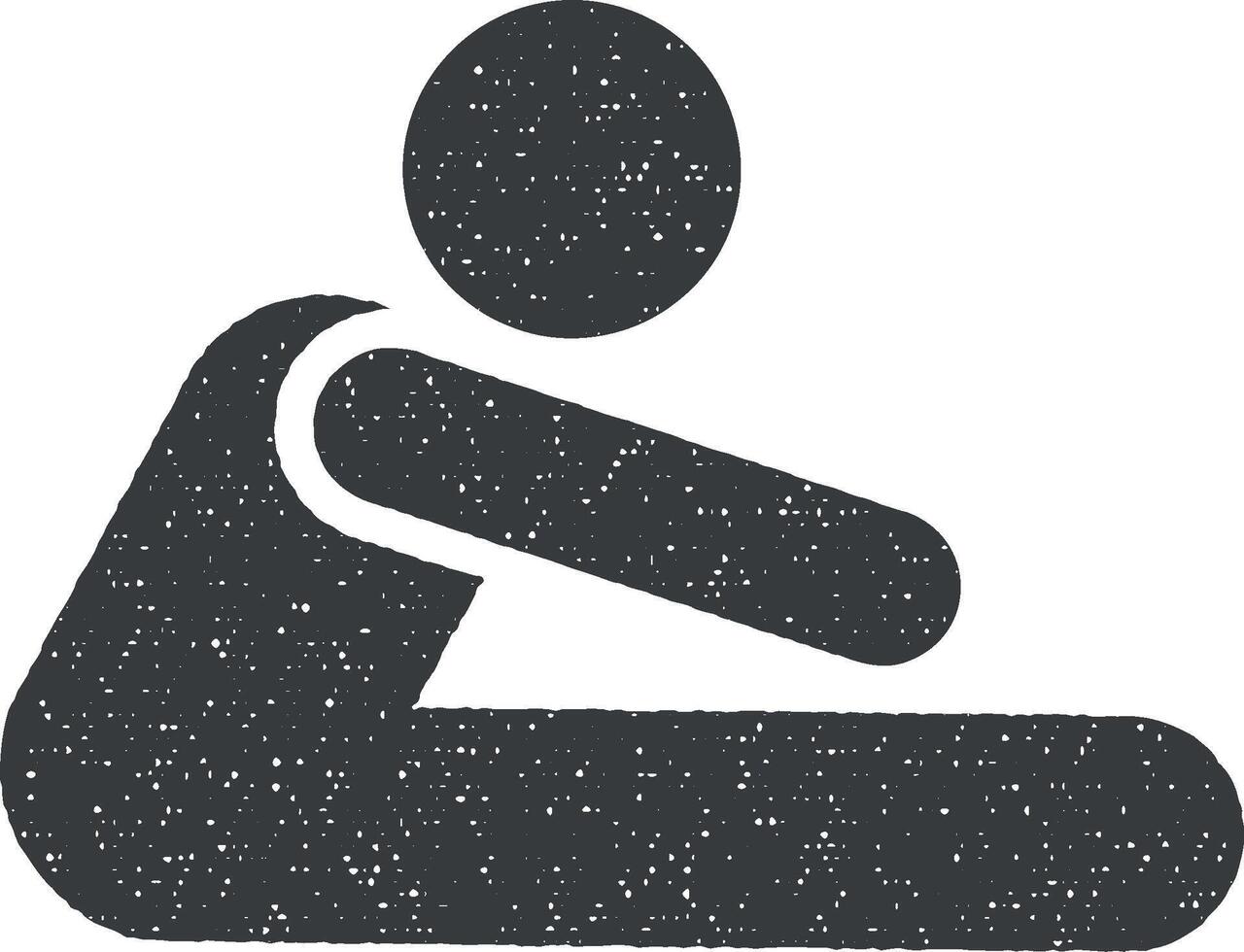 Gym man sport exercise with arrow pictogram icon vector illustration in stamp style