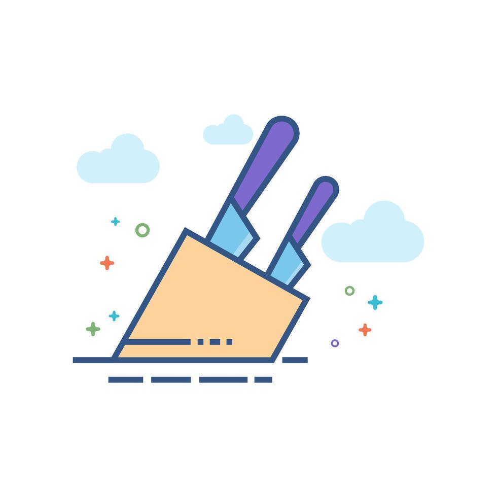 Knife holder icon flat color style vector illustration