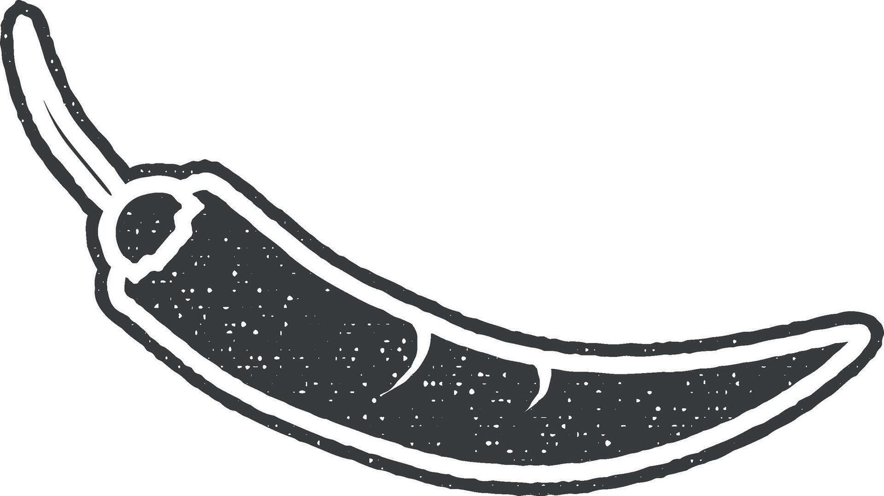 Chili pepper vector icon illustration with stamp effect