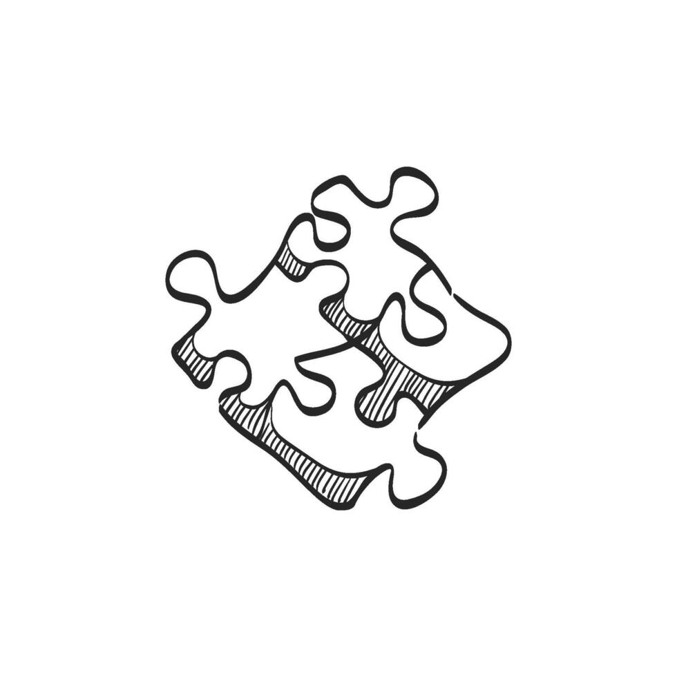 Hand drawn sketch icon puzzle vector