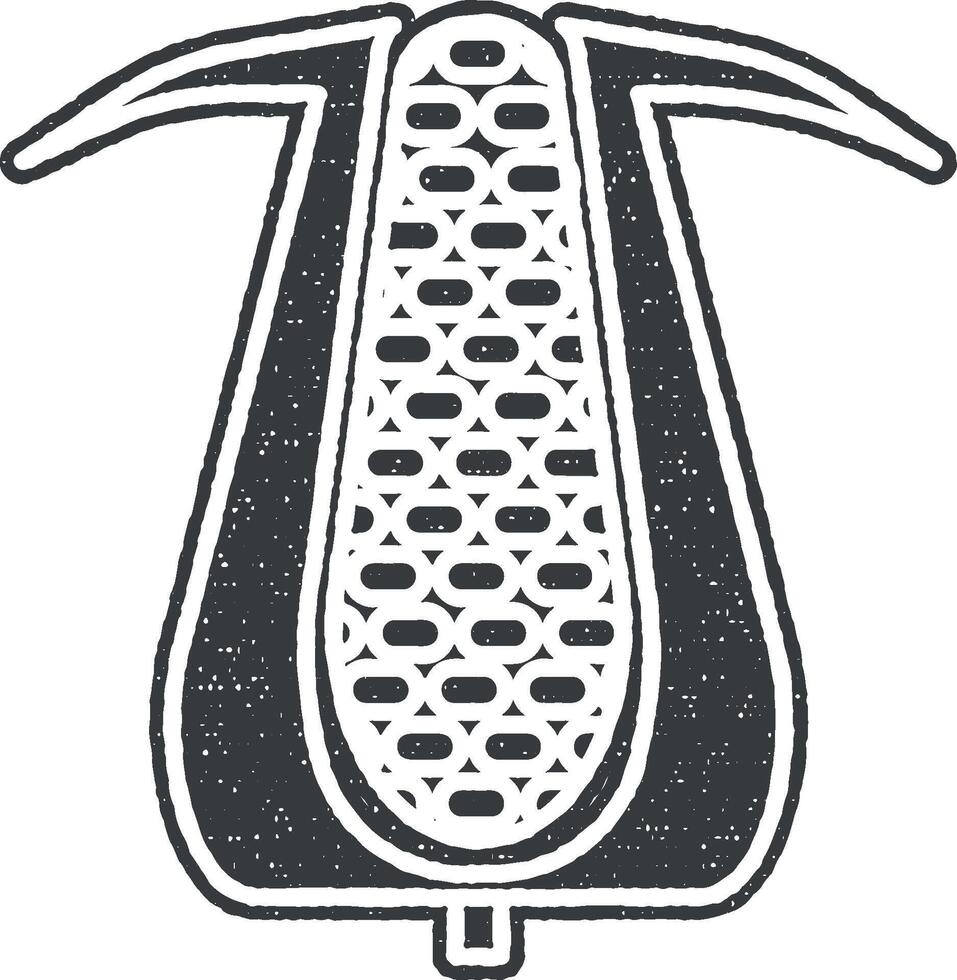 Corn Vegetable vector icon illustration with stamp effect