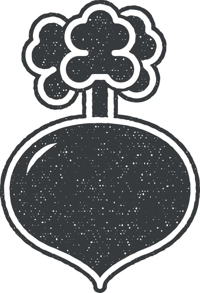 Radish vector icon illustration with stamp effect