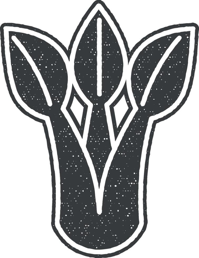 Spinach leaves vector icon illustration with stamp effect