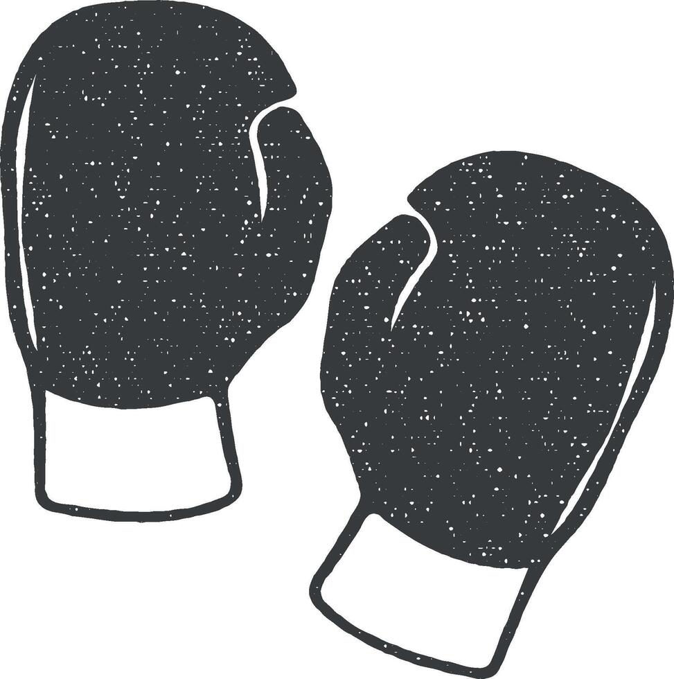 silueta de boxeo guante vector icono ilustración con sello efecto