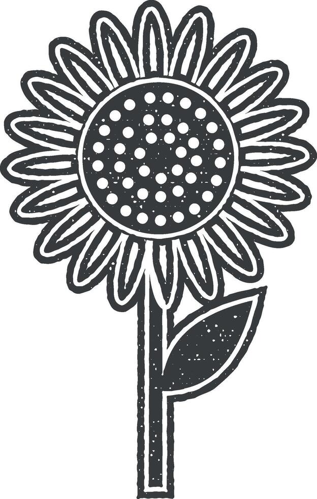 girasol vector icono ilustración con sello efecto