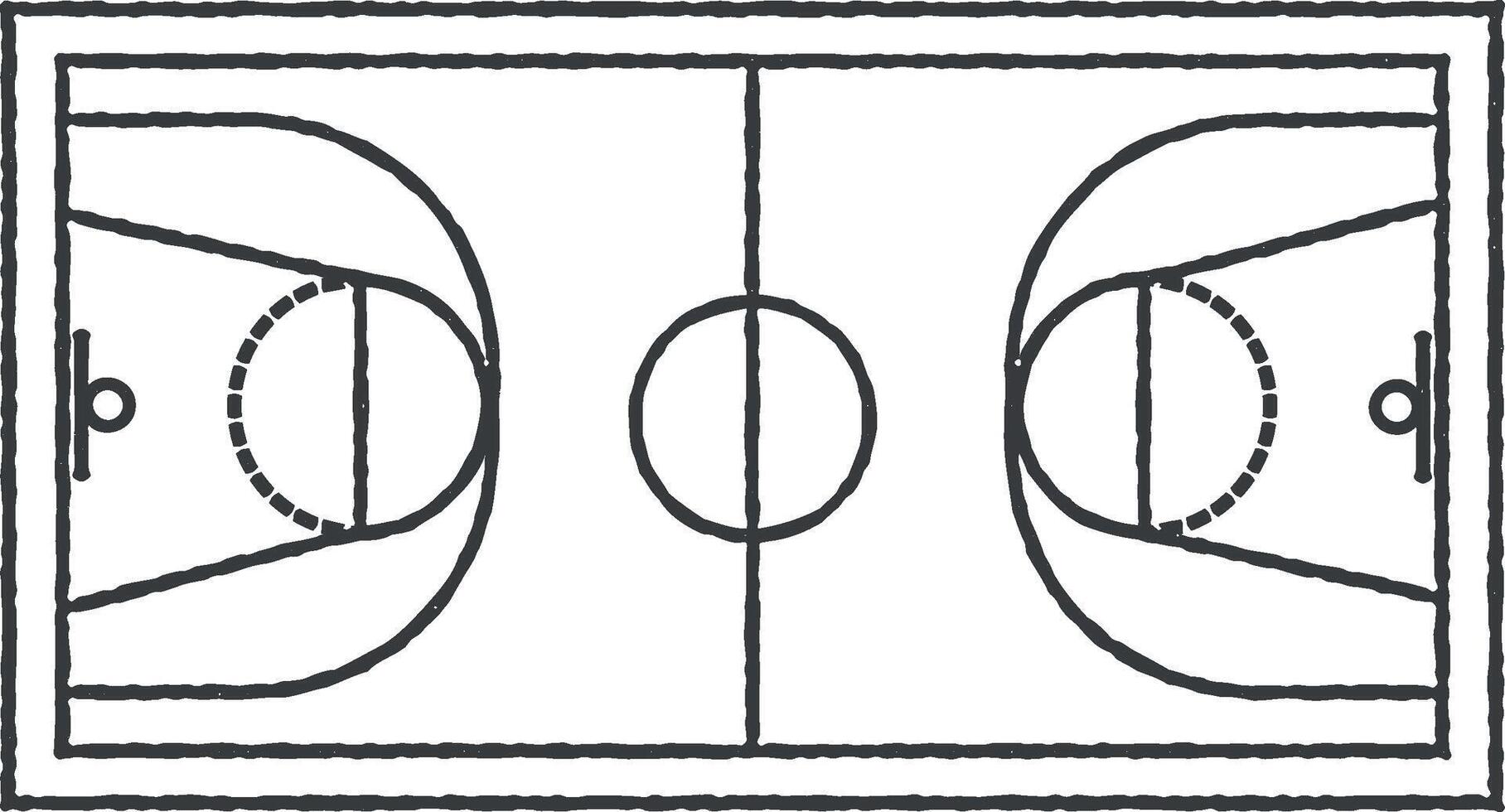 baloncesto campo vector icono ilustración con sello efecto