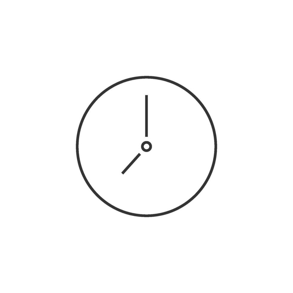 reloj icono en Delgado contorno estilo vector