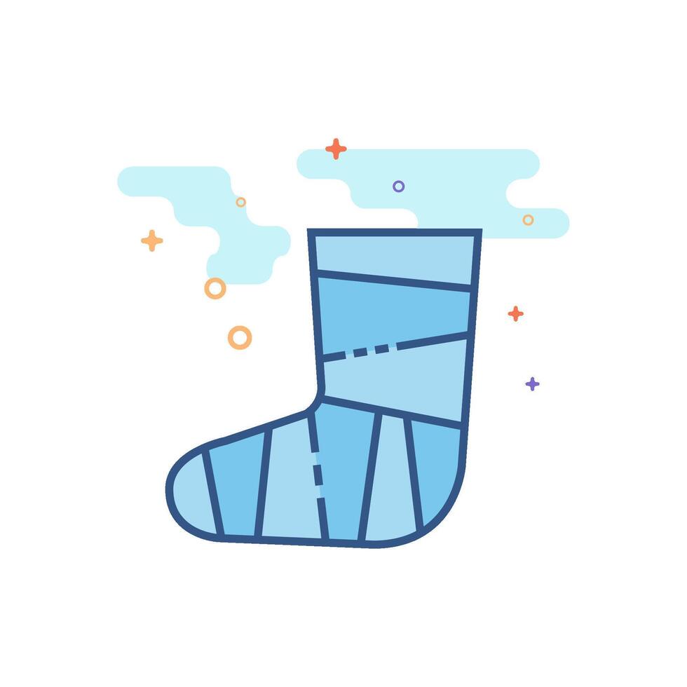 Injured foot icon flat color style vector illustration