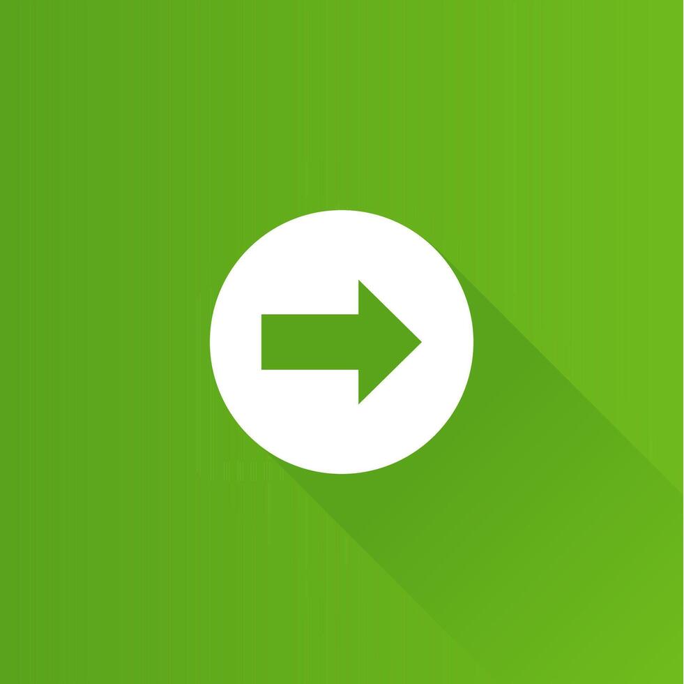 Arrow flat color icon long shadow vector illustration