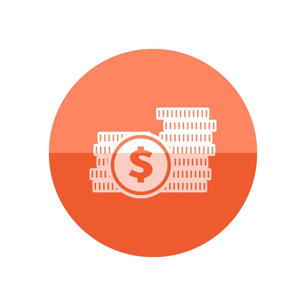 Coin money icon in flat color circle style. Wealth banking finance investment vector