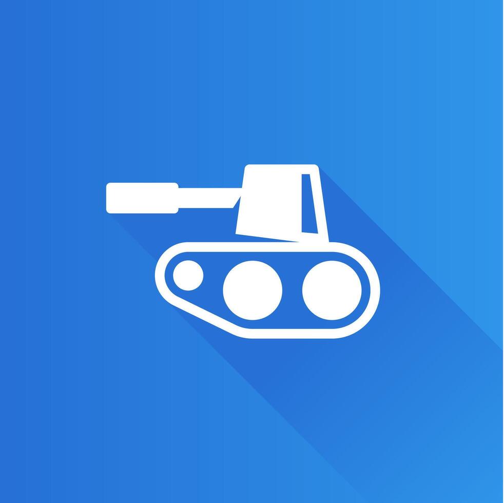 Tank flat color icon long shadow vector illustration