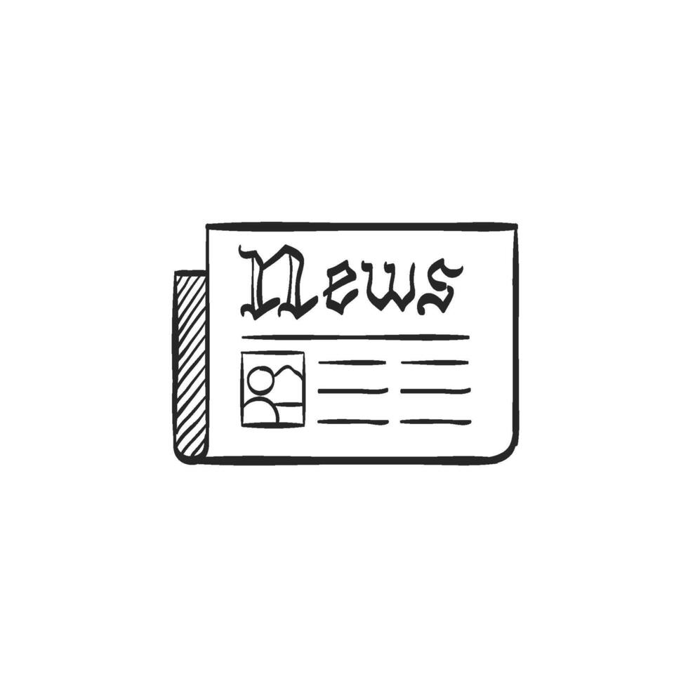 Hand drawn sketch icon newspaper vector