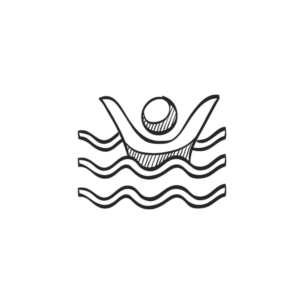 Hand drawn sketch icon drowned man vector