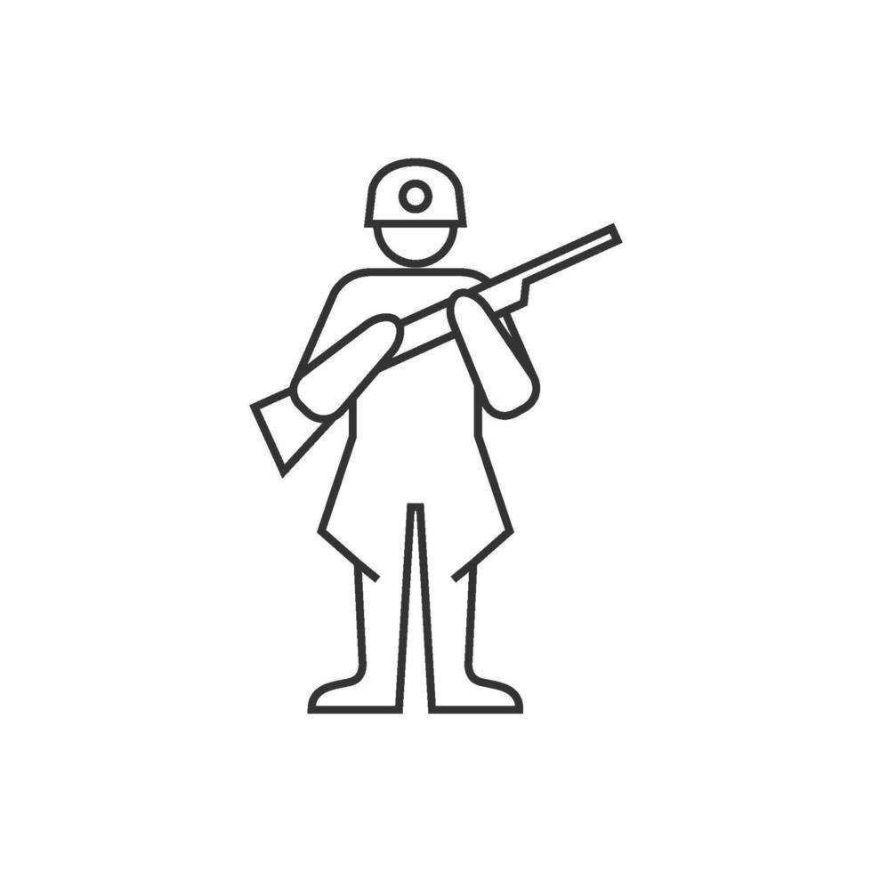 World War army icon in thin outline style vector