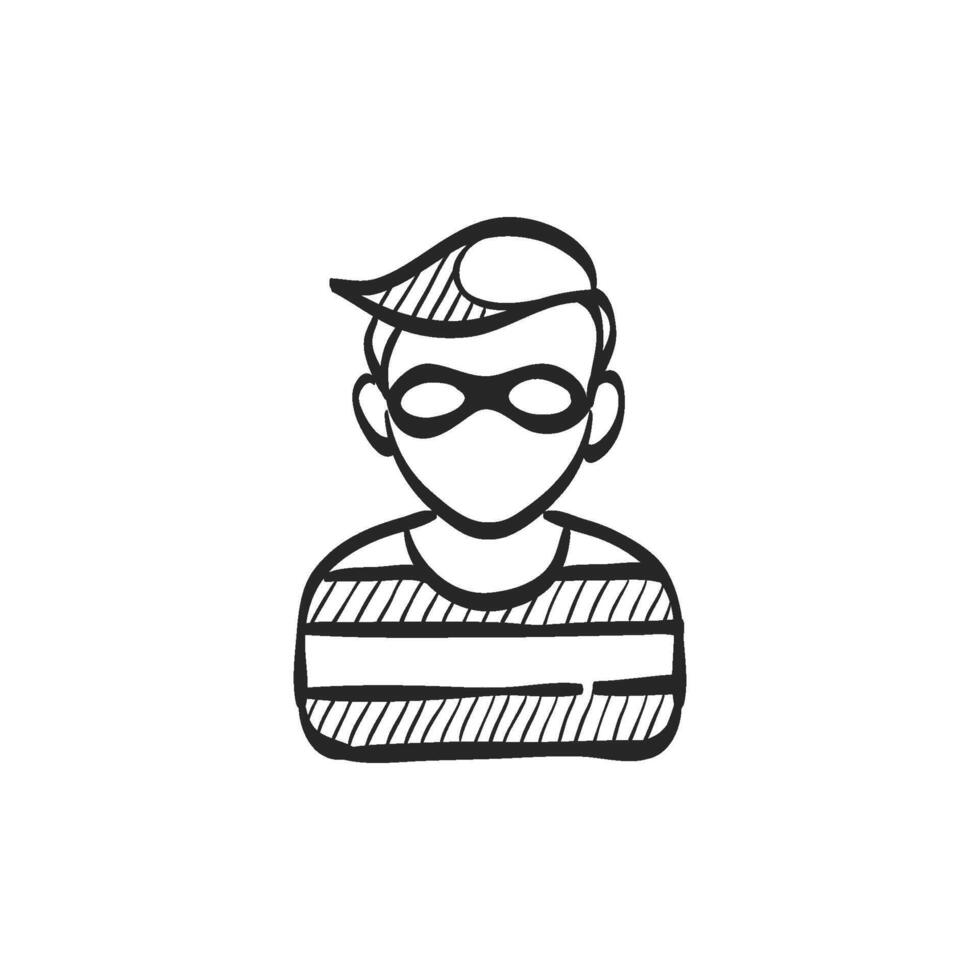 Hand drawn sketch icon burglar vector