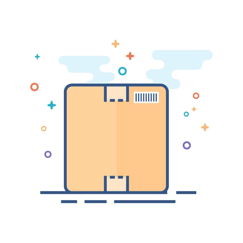 Logistic box icon flat color style vector illustration