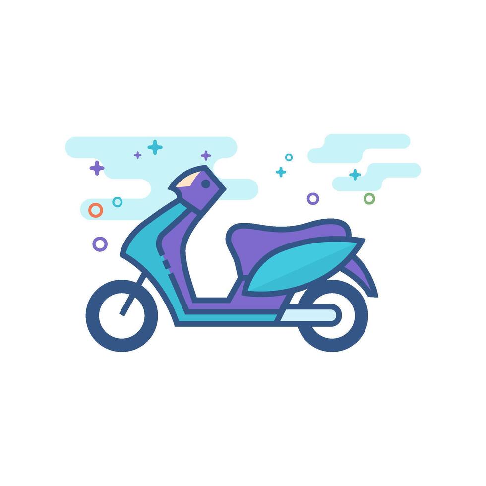 Motorcycle icon flat color style vector illustration