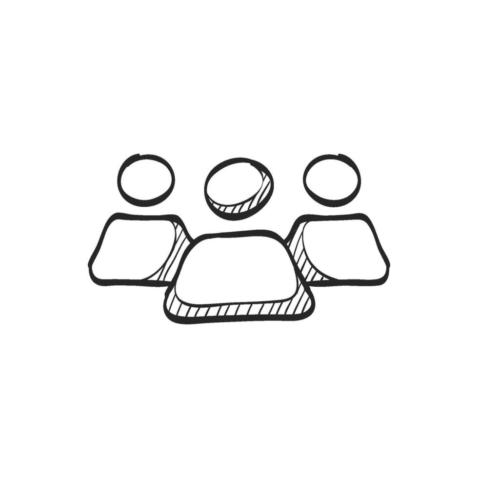 Hand drawn sketch icon teamwork vector