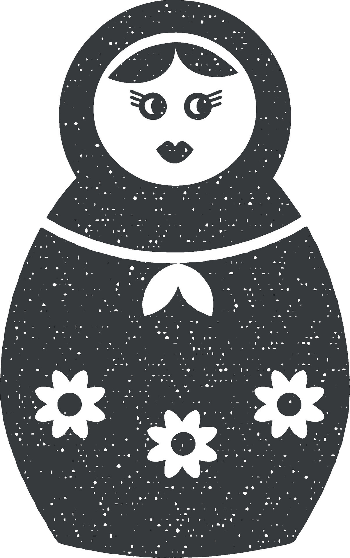 Set of Russian nesting dolls, Matryoshka vector icon illustration with stamp effect 38044159