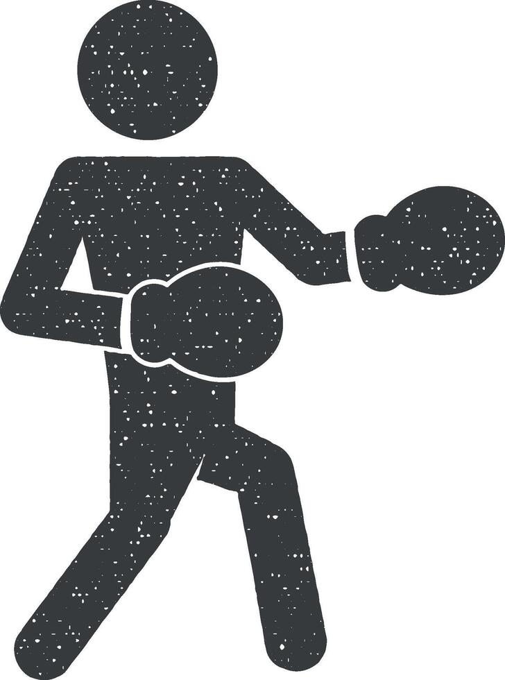 Boxer vector icono ilustración con sello efecto