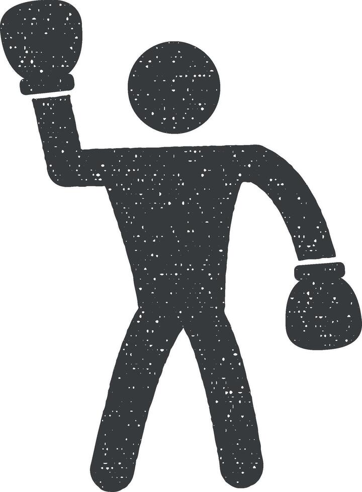 elevado Boxer mano vector icono ilustración con sello efecto