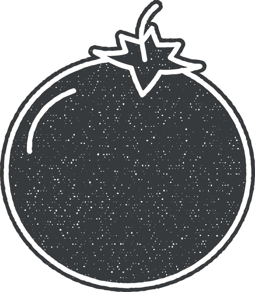 Tomato vector icon illustration with stamp effect