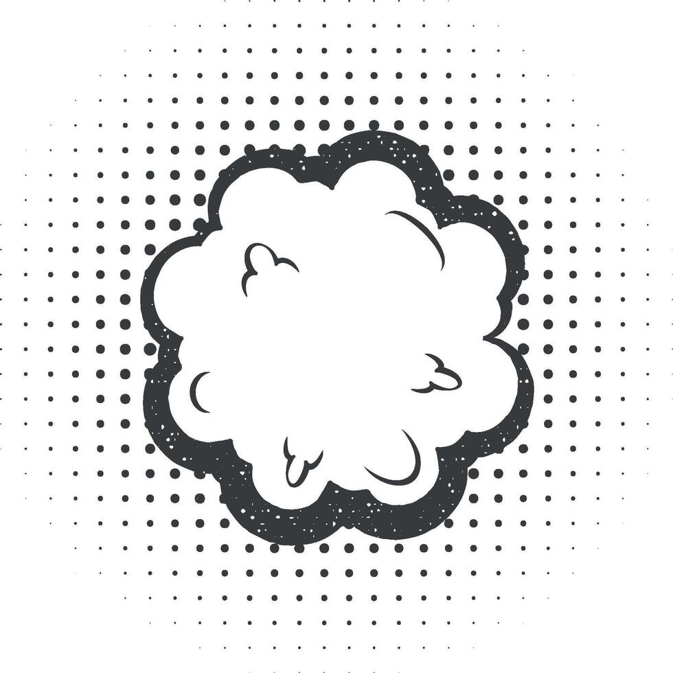pop art, speech bubble, cloud icon vector illustration in stamp style