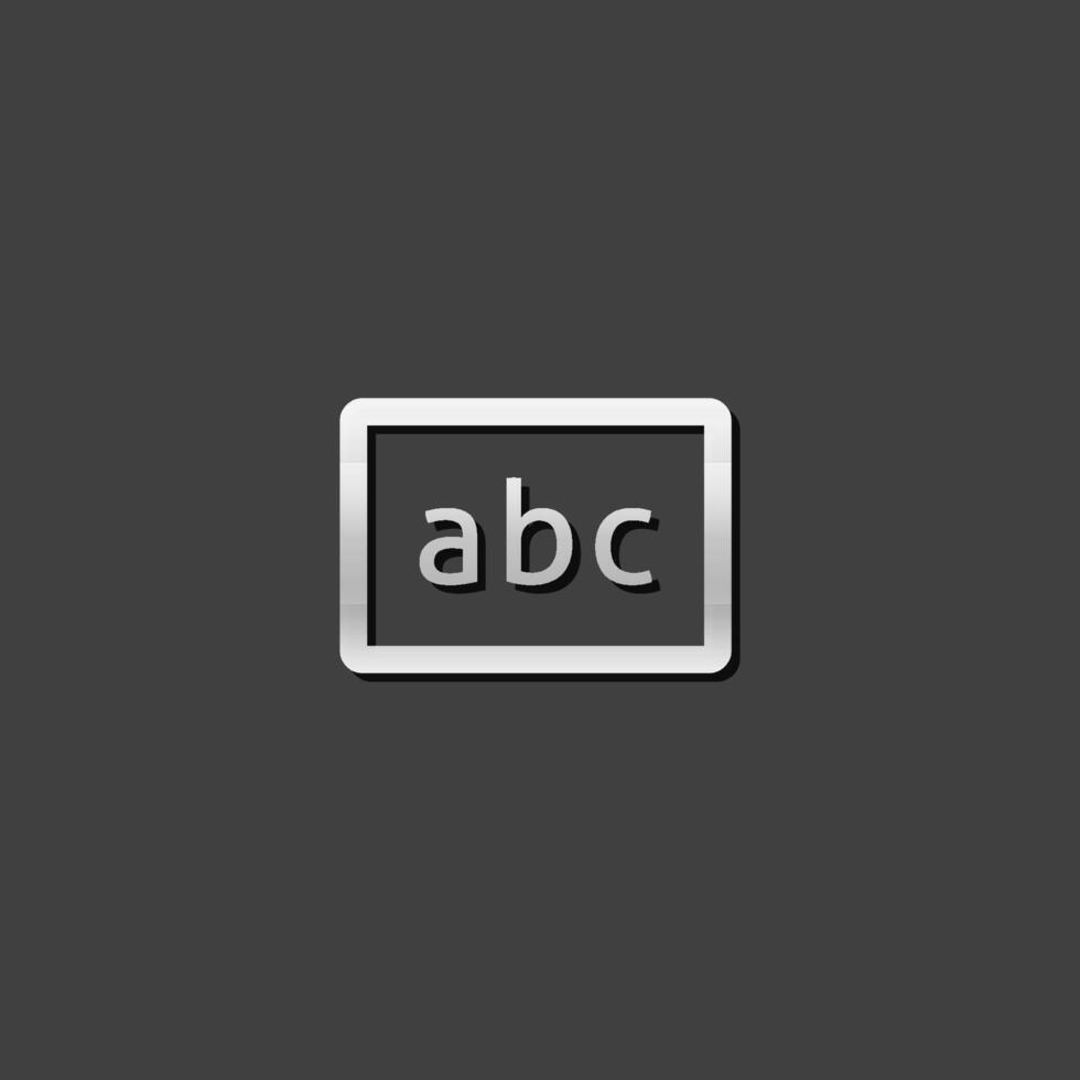 Blackboard icon in metallic grey color style. Education school college vector