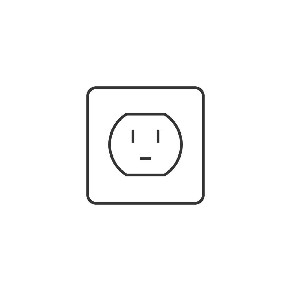 Electrical outlet icon in thin outline style vector