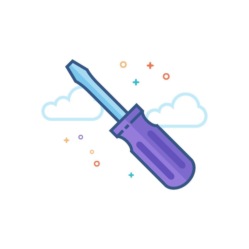 Screwdriver icon flat color style vector illustration