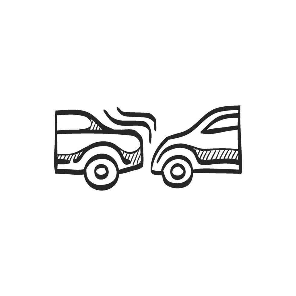 Hand drawn sketch icon car crash vector