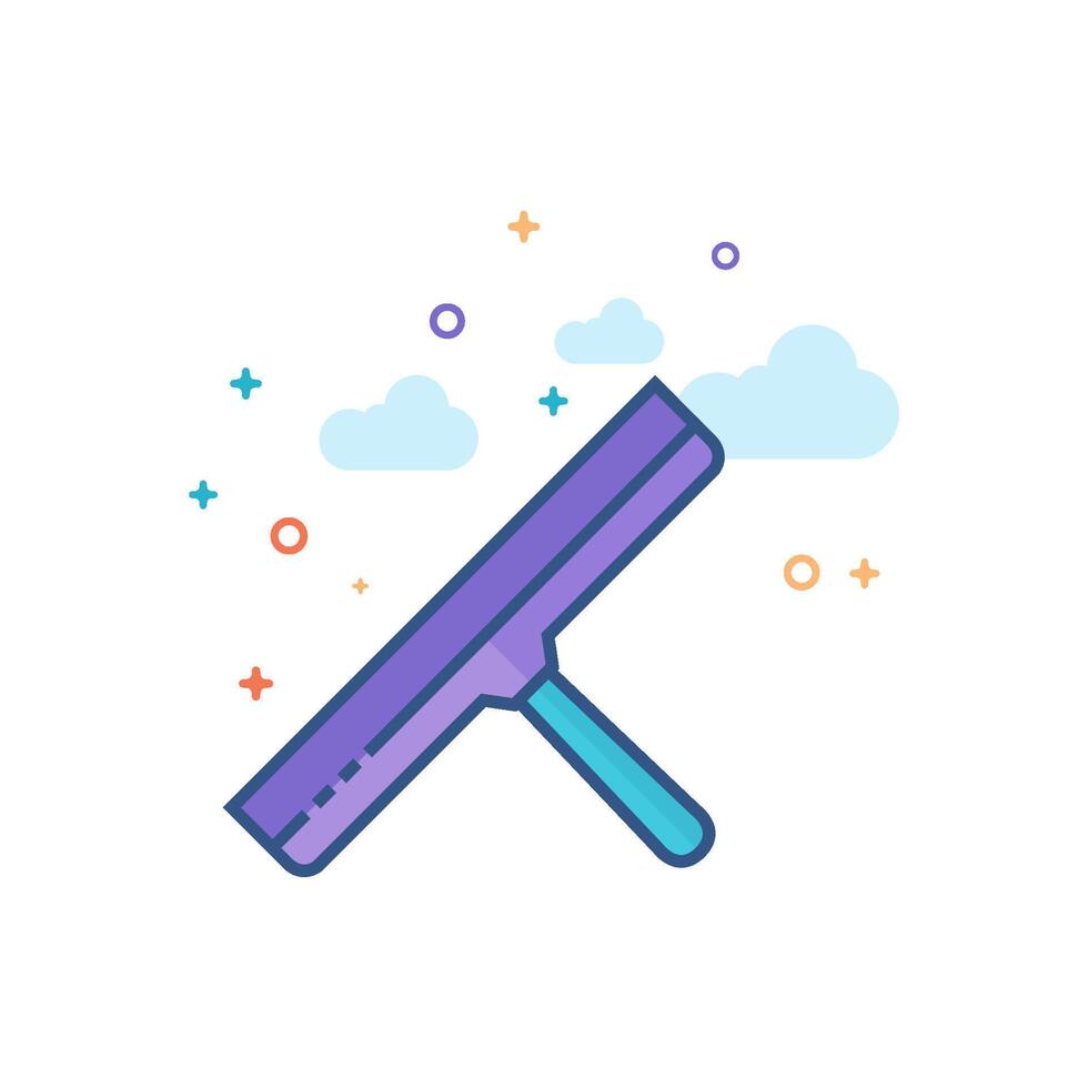 Glass scraper icon flat color style vector illustration