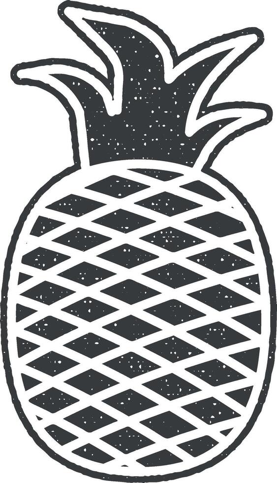 pineapple vector icon illustration with stamp effect