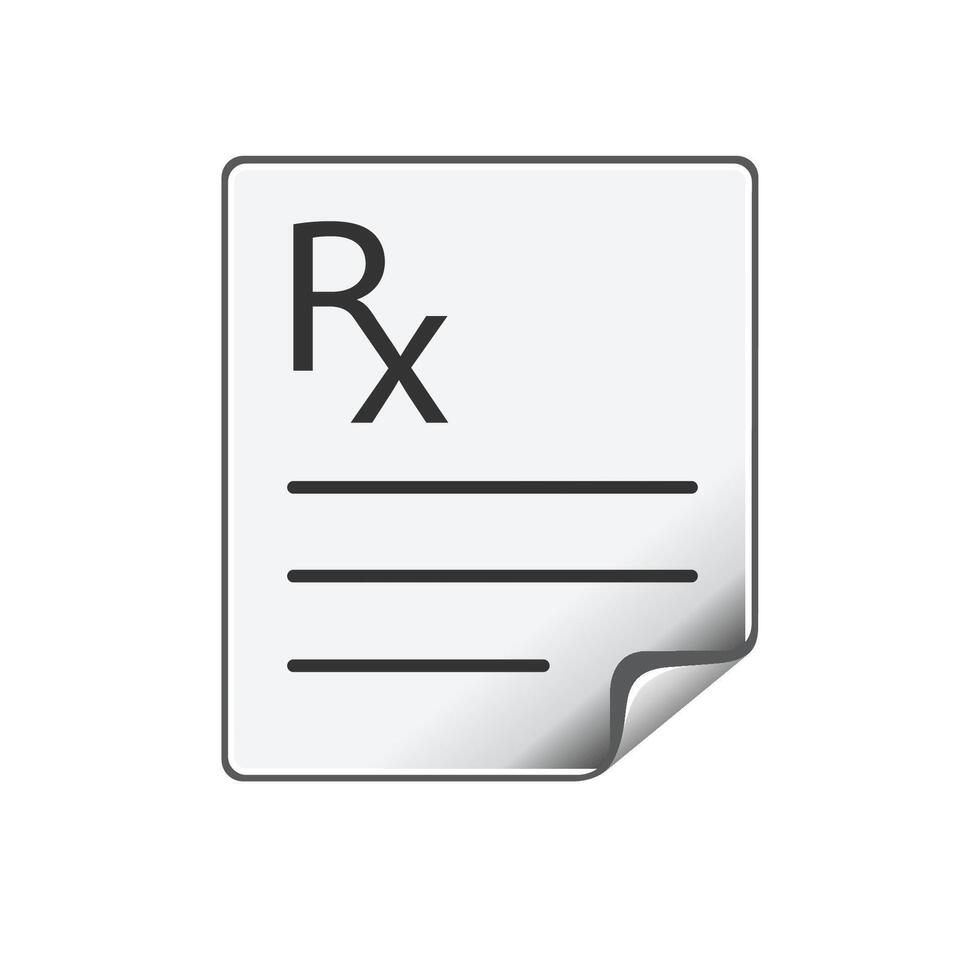 Medical prescription icon in color. Medicine doctor healthcare vector