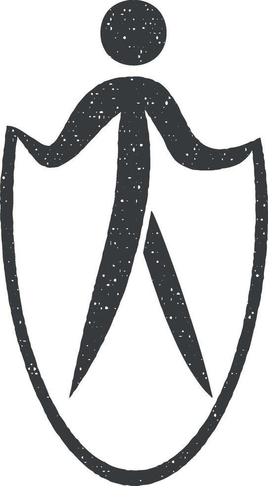 skydiver vector icon illustration with stamp effect