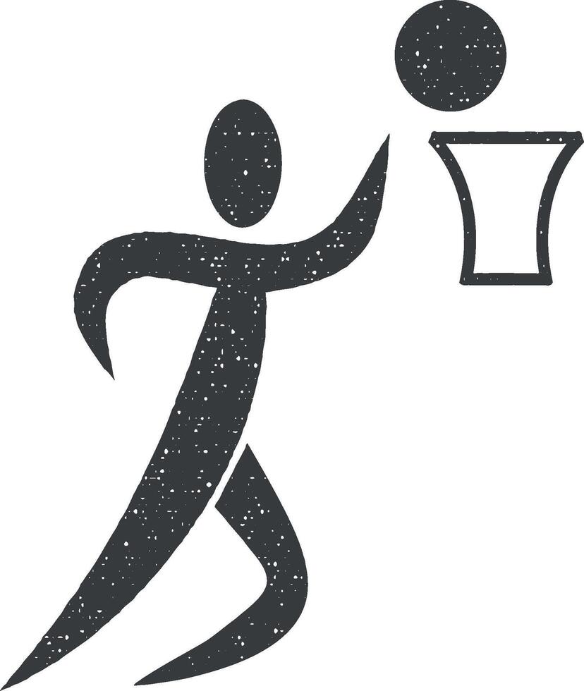 gimnasta en barras vector icono ilustración con sello efecto