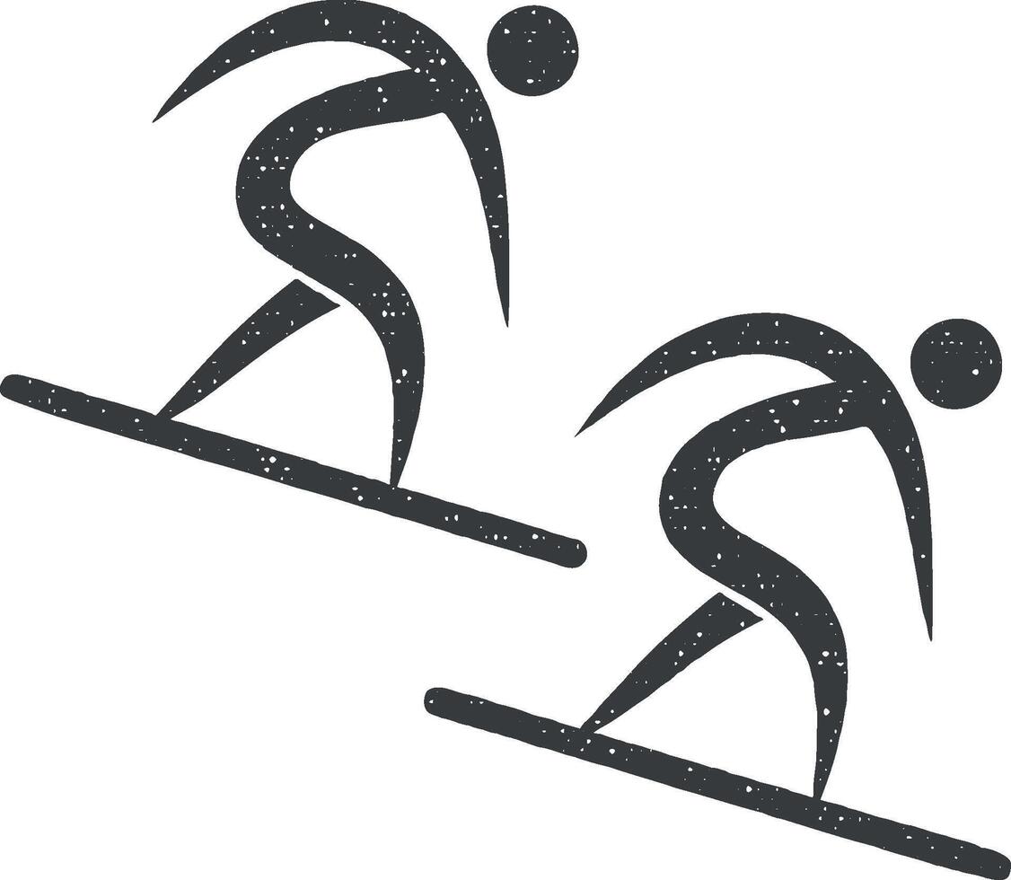 Esgrima vector icono ilustración con sello efecto