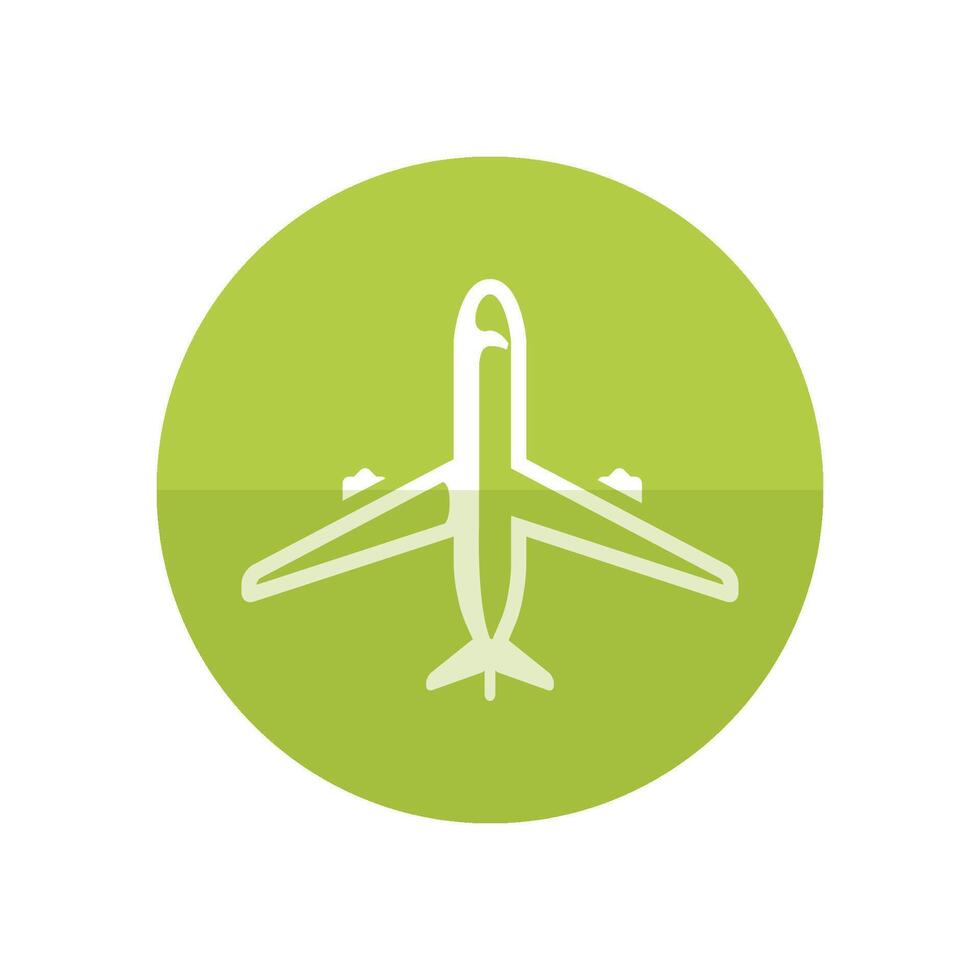 Airplane icon in flat color circle style. Aviation transportation travel passenger commercial vector