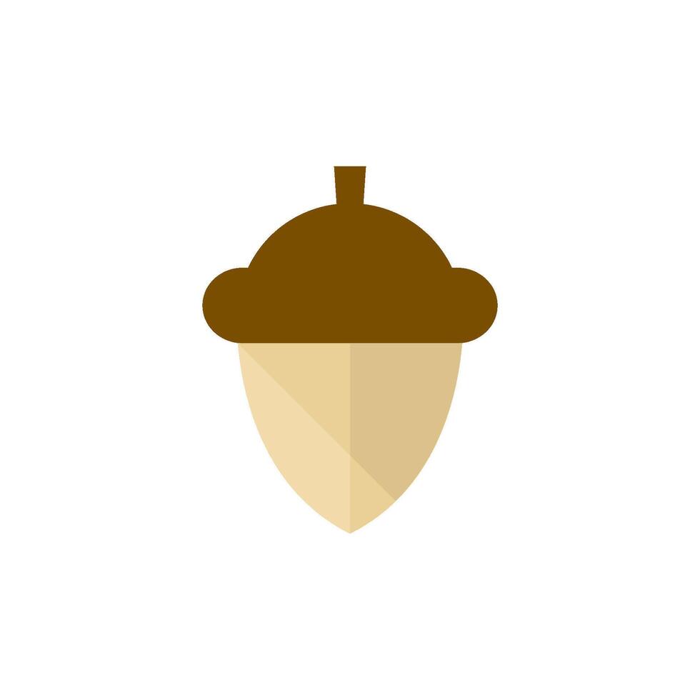 Acorn seed icon in flat color style. Autumn fall nature vector