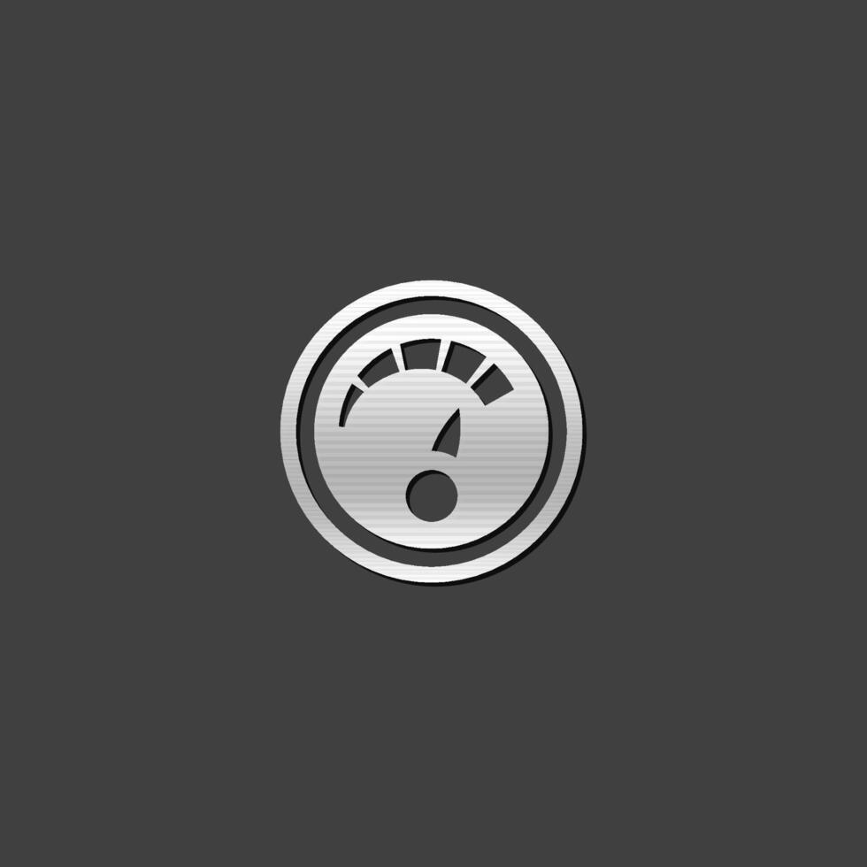 Dashboard icon in metallic grey color style.Control panel odometer speedometer vector