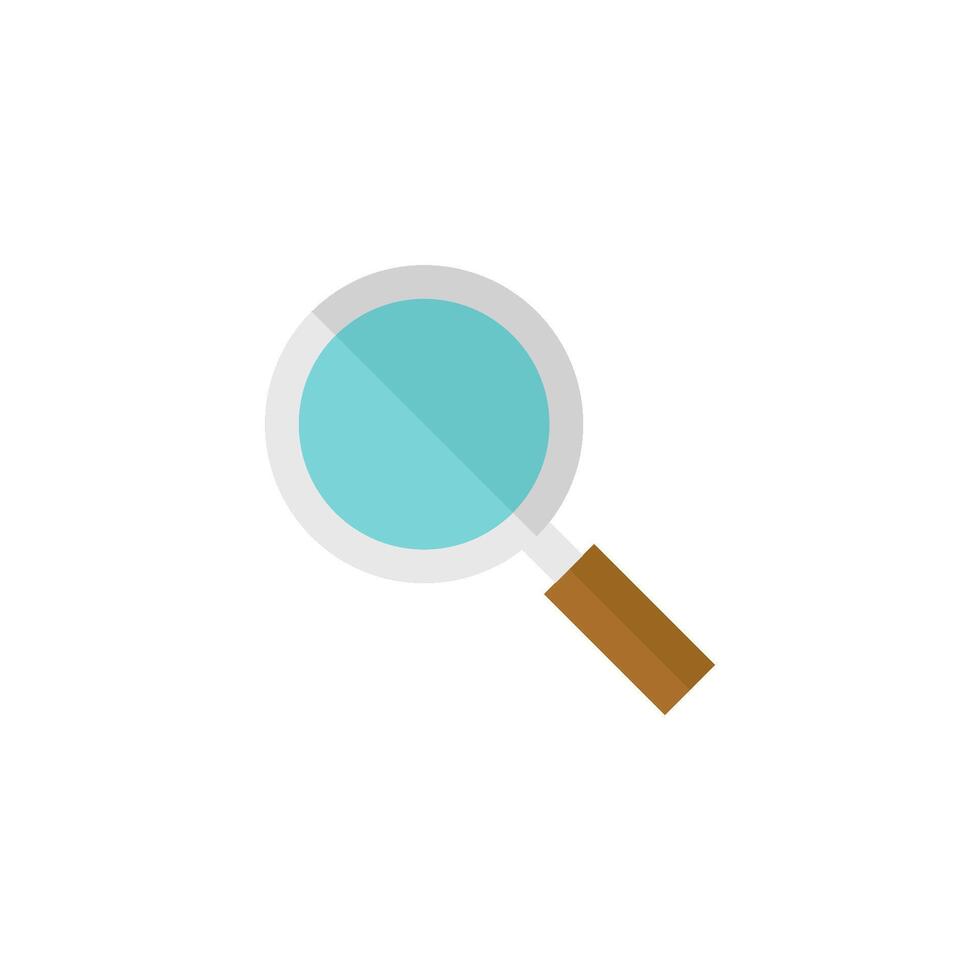 Magnifier icon in flat color style. Zoom explore find locate vector