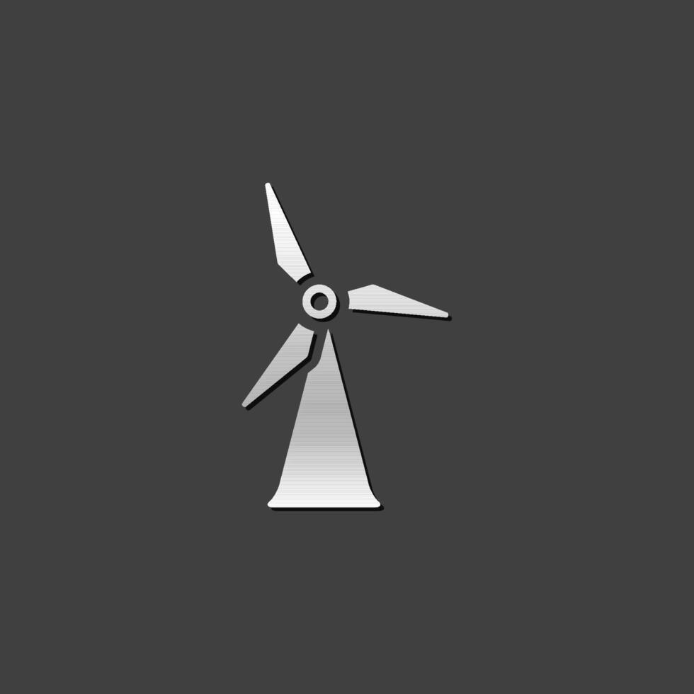 viento turbina icono en metálico gris color estilo.renovable energía ambiente vector